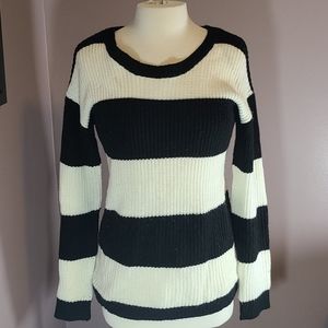 Stripe Sweater with Black & White Stripes